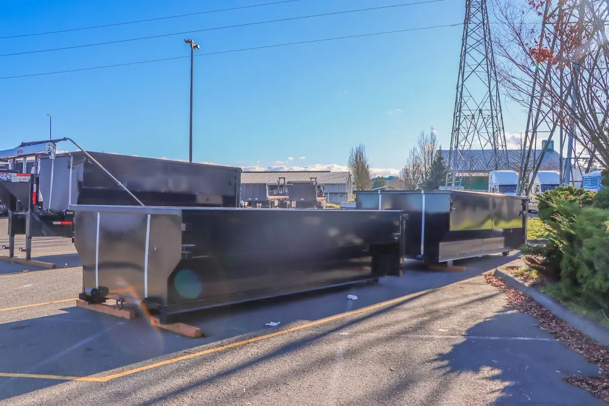 Roll-off dumpster ready for waste disposal at job site for Residential Dumpster Rental in Bostonia